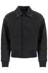 Jacquemus Le Bomber Feltro Collared Bomber Jacket In Grey