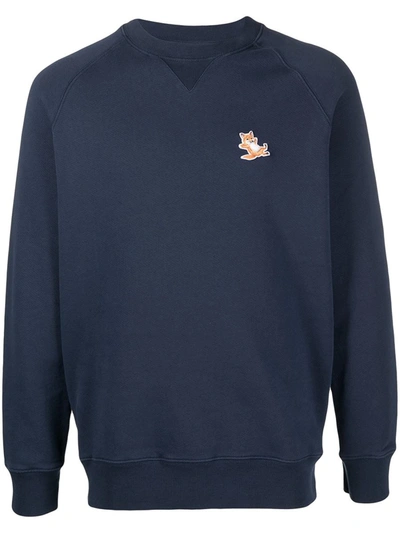 Maison Kitsuné Navy Chillax Fox Sweatshirt In Blue