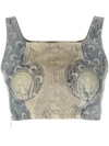 Marine Serre Regenerated Denim Top In Denim