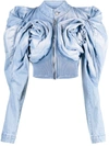 Masha Popova Draped Denim Jacket In Denim