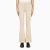 Mother Hustler Flood Jeans In Feather Grey In White