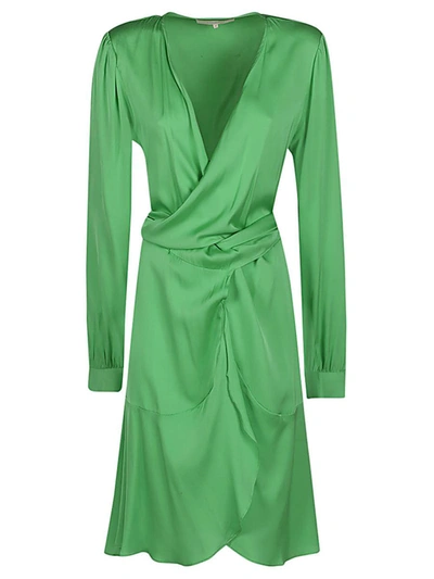 Nouvelle/silk95five Short Silk Dress In Green