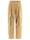 Palm Angels Corduroy Cotton Cargo Trousers In Beige