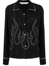 PALM ANGELS PALM ANGELS FLAME-EMBROIDERED SHIRT