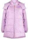Patou Convertible Hooded Quilted Recycled-shell Parka In Lilac