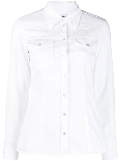 Dondup Long-sleeved Stretch-cotton Shirt In White