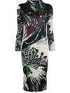 Issey Miyake Frosty Forest Pleated Midi Dress In Black
