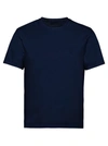 Prada Logo-embroidered Slim-fit Stretch-cotton T-shirt In Blue