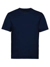 PRADA PRADA COTTON JERSEY CREWNECK T-SHIRT DARK BLUE