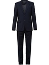 Prada Single-breasted Wool Blend Suit In Blue