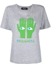 Dsquared2 Logo-print Detail T-shirt In Grey/blue/green