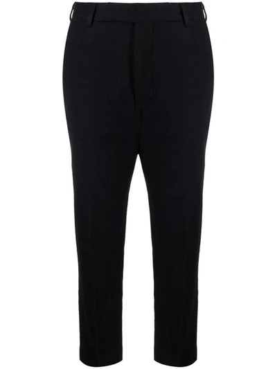 Rick Owens Cropped Tailored Trousers In Black