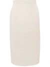 Saint Laurent High-waisted Pencil Midi Skirt In White