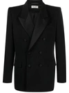 Saint Laurent Double-breasted Tuxedo Jacket In Black