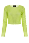 Santa Sparkling Mesh Cropped Top With Rhinestone Embellishment In Green