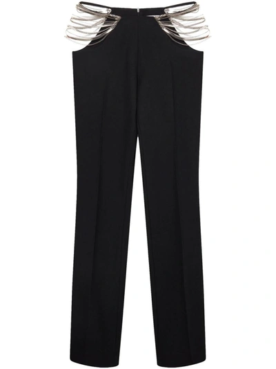 Stella Mccartney Ultra Low Rise Chain Trousers In Black