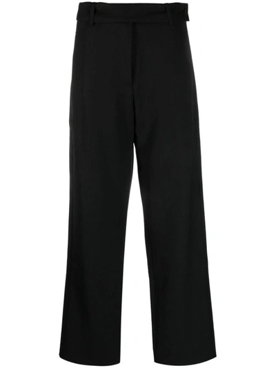 Studio Nicholson Eyasi Technical-blend Relaxed-leg Trousers In Black