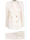 Tagliatore Double-breasted Tailored Suit In White