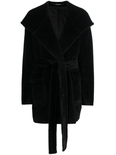 Tagliatore Wool Double-breasted Coat In Black