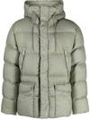Ten C Hooded Padded Jacket In Grey