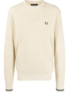 Fred Perry Jersey With Logo In Beige