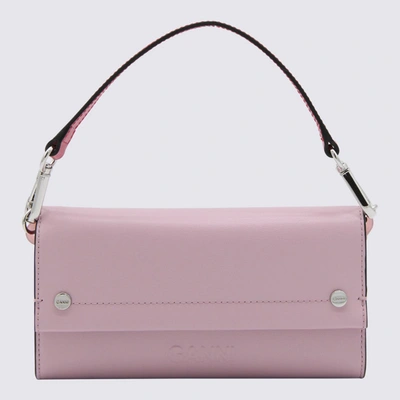 Ganni Pink Banner Envelope Chain Wallet In Pink Nectar