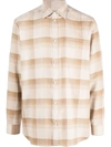 Golden Goose Check Pattern Shirt With Button-down Collar In Beige