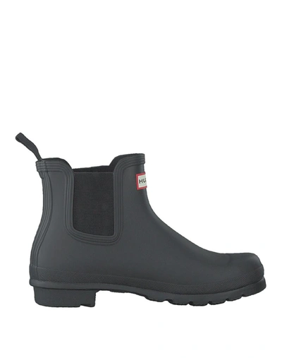 Hunter Original Chelsea Rubber Ankle Boots In Black