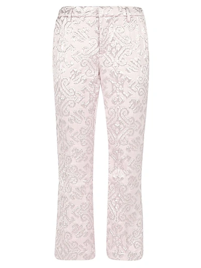 I Love My Pants Cotton Cropped Flared Trousers In Pink