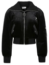 Juicy Couture Womens Black101 Rydell Rhinestone-embellished Velour Bomber Jacket