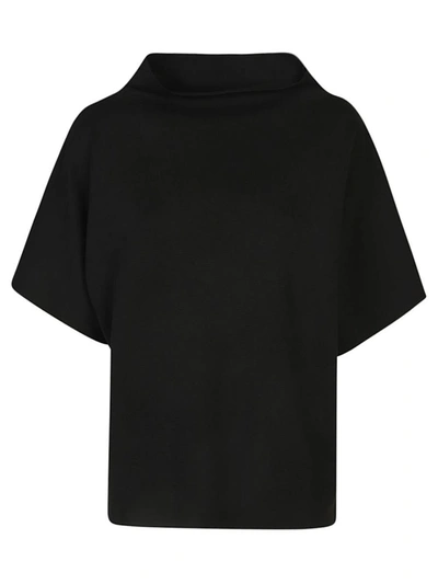 Liviana Conti High Neck Cotton Sweater In Black