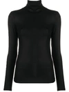 Majestic Soft Touch Metallic Turtleneck Sweater In Black