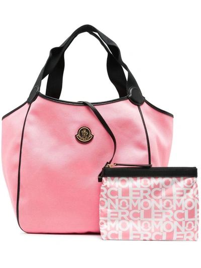Moncler Logo-patch Tote Bag In Pink