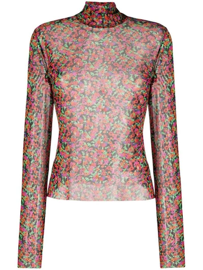 Msgm Floral-print Semi-sheer Top In Black | ModeSens Msgm Floral-print Semi-sheer Top In Black | ModeSens