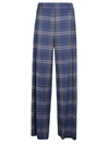 Niū Niu Wide Leg Checked Trousers In Blue