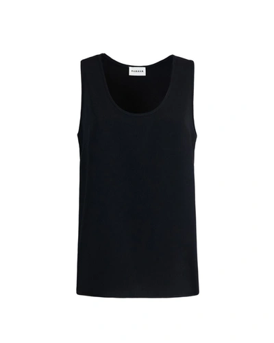 P.a.r.o.s.h . Straight Hem Sleeveless Blouse In Black