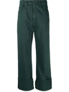 P.a.r.o.s.h Turn-up Cuffs Straight-leg Jeans In Dark Green