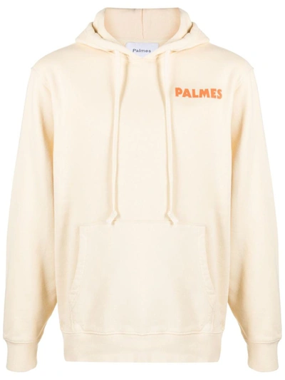 Palmes Logo Organic Cotton Hoodie In White