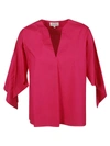 Psophia Cotton V-neck Top In Fuchsia