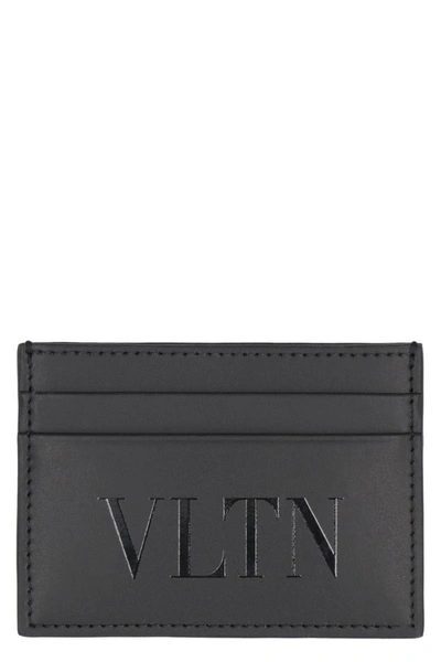 Valentino Garavani Valentino Gravani - Leather Card Holder In Black