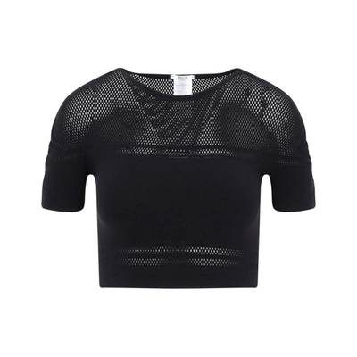 Alaïa Woldford Net Lines Top Short Sleeves In Black