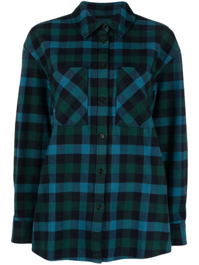 Woolrich Checked Cotton Flannel Shirt In Blue