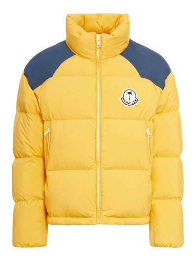 Moncler Genius 8 Moncler X Palm Angels Nevis Puffer Jacket Wityh Contrasting Yoke In Yellow