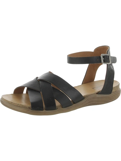 Miz Mooz Moody Womens Leather Caged Slingback Sandals In Black