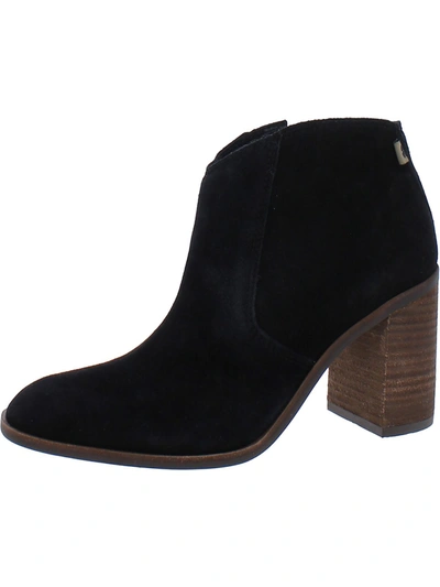 Lucky Brand Pellyon Womens Suede Almond Toe Ankle Boots In Black