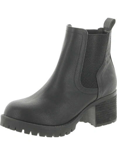 MIA WOMENS BLOCK HEEL BLOCK HEEL ANKLE BOOTS