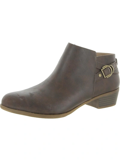 Lifestride Antonia Womens Faux Leather Comfort Booties In Black