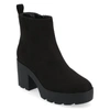 Journee Collection Women's Cassidy Platform Block Heel Lug Sole Booties In Black