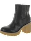 Sun + Stone Lennii Womens Faux Leather Platform Ankle Boots In Black