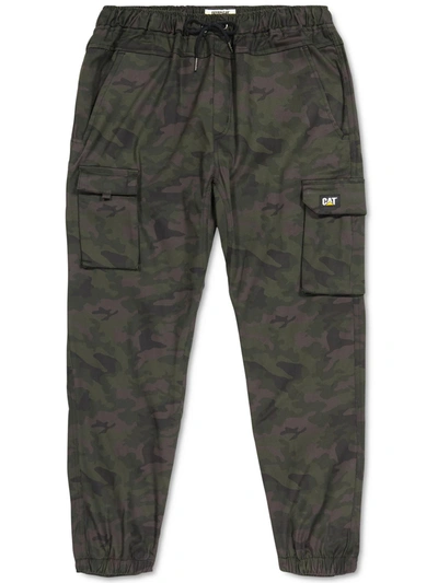 Caterpillar Mens Camo Canvas Cargo Pants In Night Camo